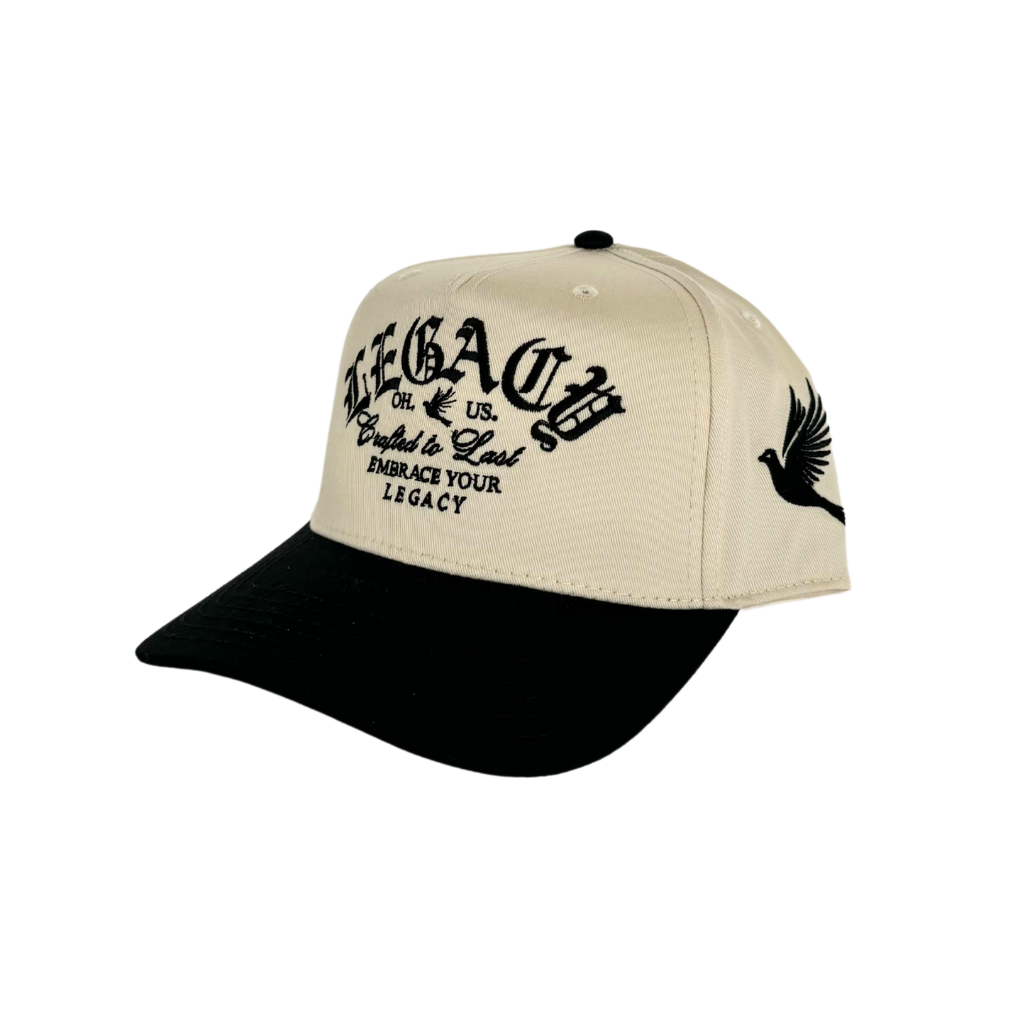LEGACY EMBROIDERED HAT (CREAM/BLACK)